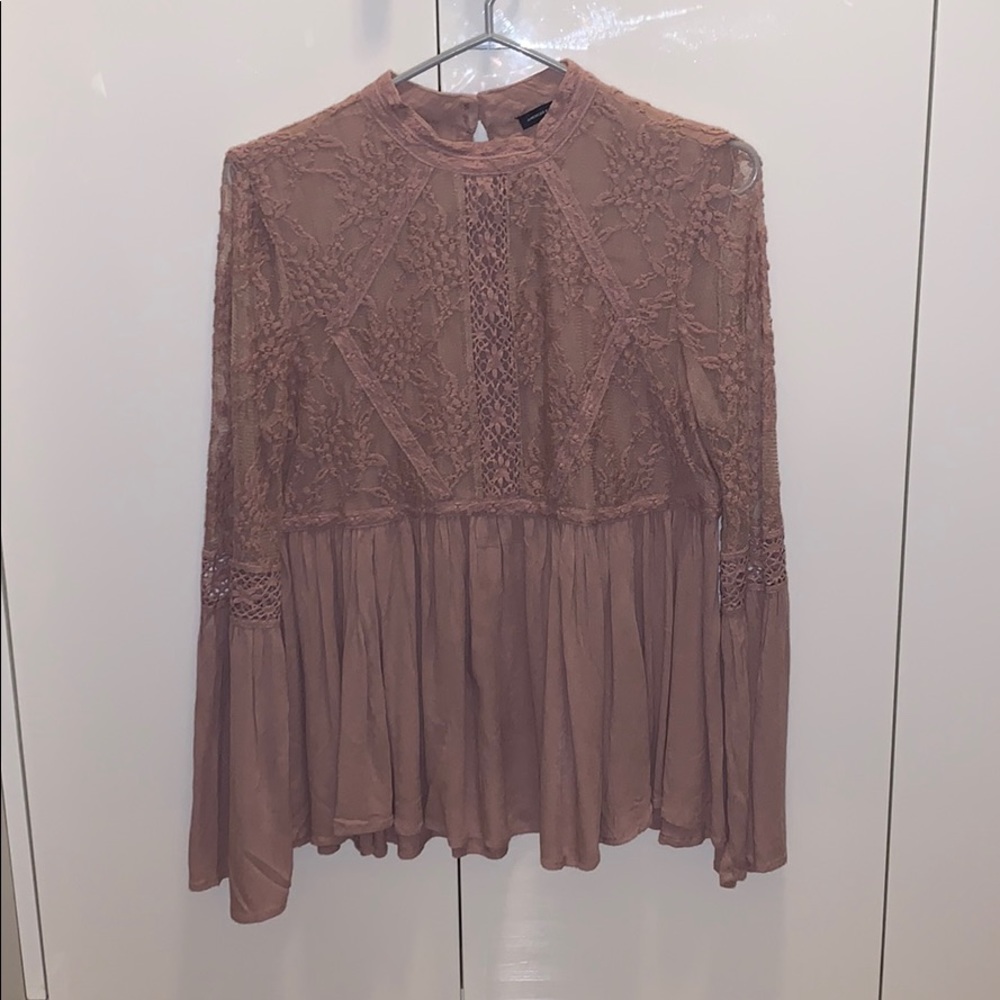 Lace bell sleeve blouse